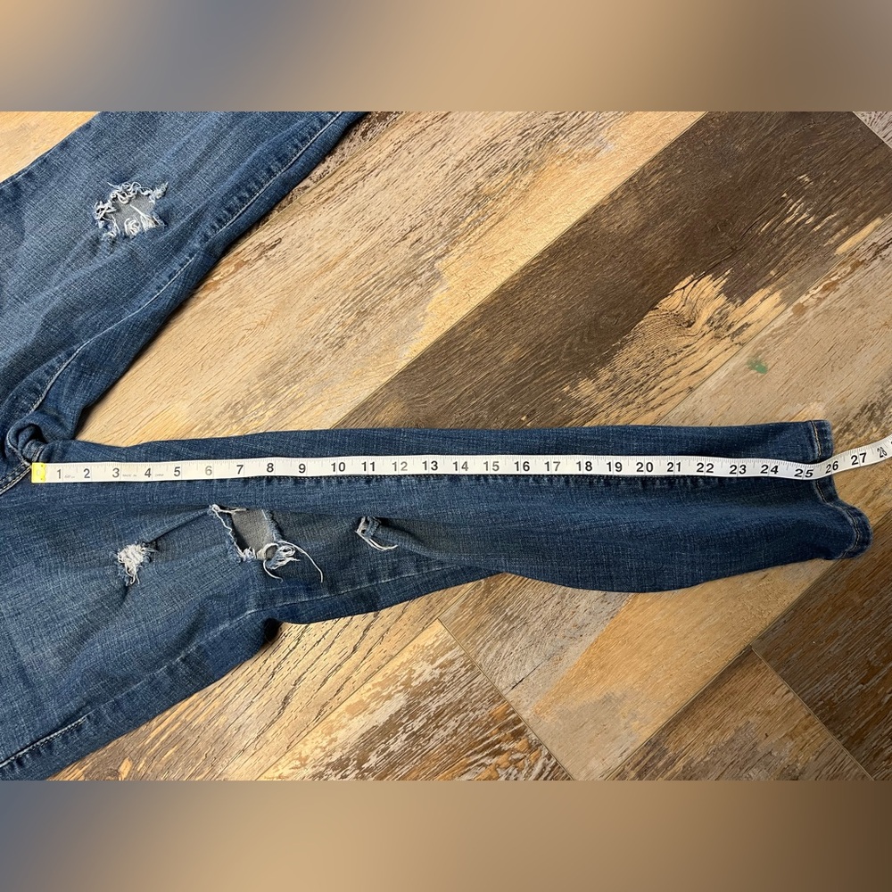 Levi's Blue Boyfriend Distressed Ripped Denim Jeans Size 28 - Picture 10 of 14